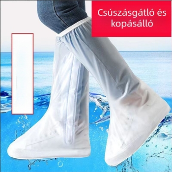 Vízálló esőcipővédők, csúszásmentesek, vastagított és kopásálló kialakítású, uniszex, magas szárú kültéri esőcsizmára