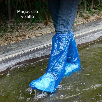 Egyszer használatos esőcsizma fedők hosszú szárú, vízálló és csúszásmentes, átlátszó műanyagból, vastított és kopásálló, univerzális méret