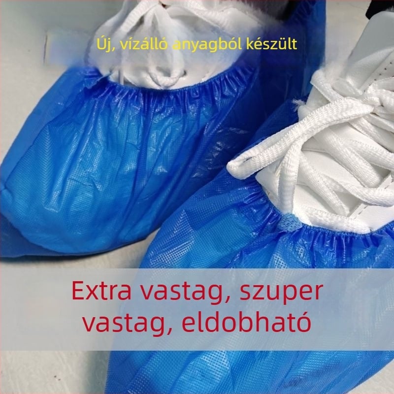Megvastagodott egyszer használatos cipővédők CPE-ből, vízálló és kopásálló, csúszásmentes, háztartási műanyag lábvédők, egy méret