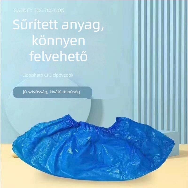Egyszer használatos cipővédők, csúszásmentes, vízálló, kopásálló, CPE műanyagból, porvédő cipővédők diákok számítógépes termeihez