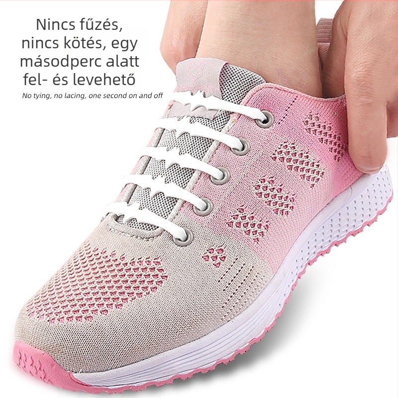 16 darab elasztikus sportcipőfűző, casual stílus, kötés nélkül, mosás nélkül, divatos