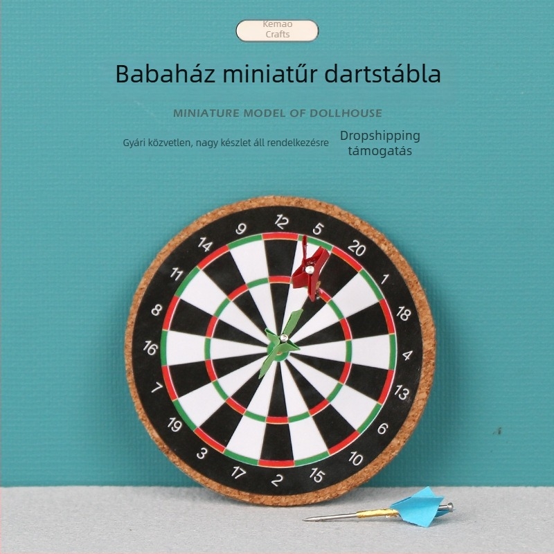 Babaház mini darts és frisbee fali dekor, kültéri OB11 modell, faanyagú