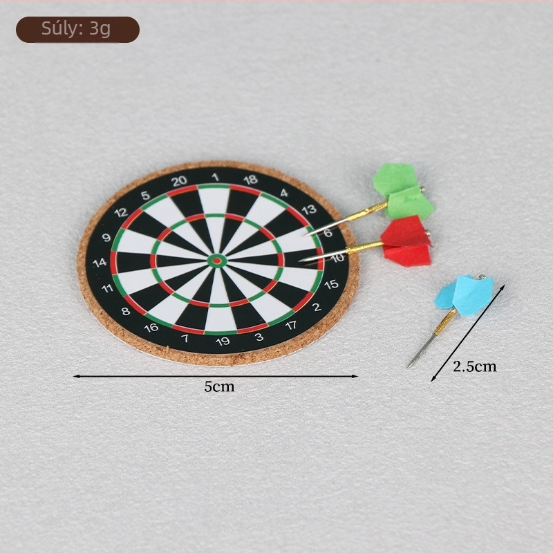 Babaház mini darts és frisbee fali dekor, kültéri OB11 modell, faanyagú