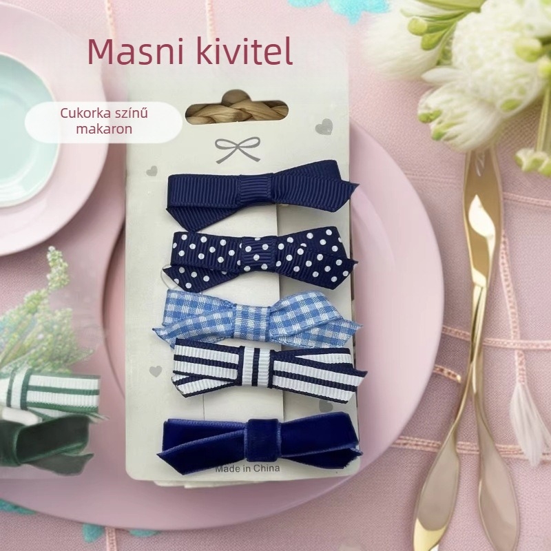 Kézzel készített textilből készült hajdísz, egyszerű masnival, gyerekeknek, frufruhoz és copfba illő hajcsat
