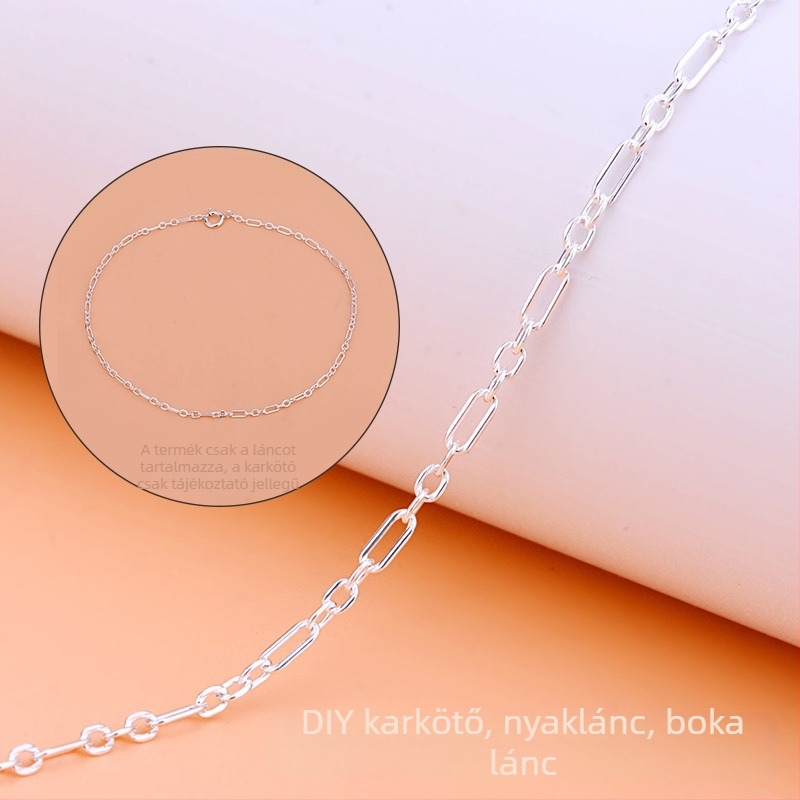 925 sterling ezüst félkész lánc készlet keresztes összekapcsolókkal DIY ékszerekhez – karkötők, nyakláncok és bokaláncok