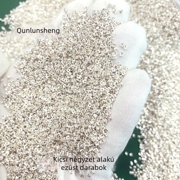 Qunlusheng S925 Sterling Silver – Mini törött ezüst gyöngyök, szabálytalan elválasztó gyöngyök, rendkívül finom szabad gyöngyök DIY nyaklánc és karkötő készítéséhez