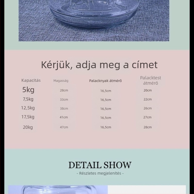 Zárható üveg tároló magvakhoz, rizshez, teához és savanyúsághoz – ólommentes, 300 ml alatti kapacitás, koreai stílus