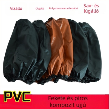 PVC vízálló mandzsetta, fekete-piros kompozit, olaj- és sav- és lúgálló, vastított és meghosszabbított kivitel kőfeldolgozáshoz