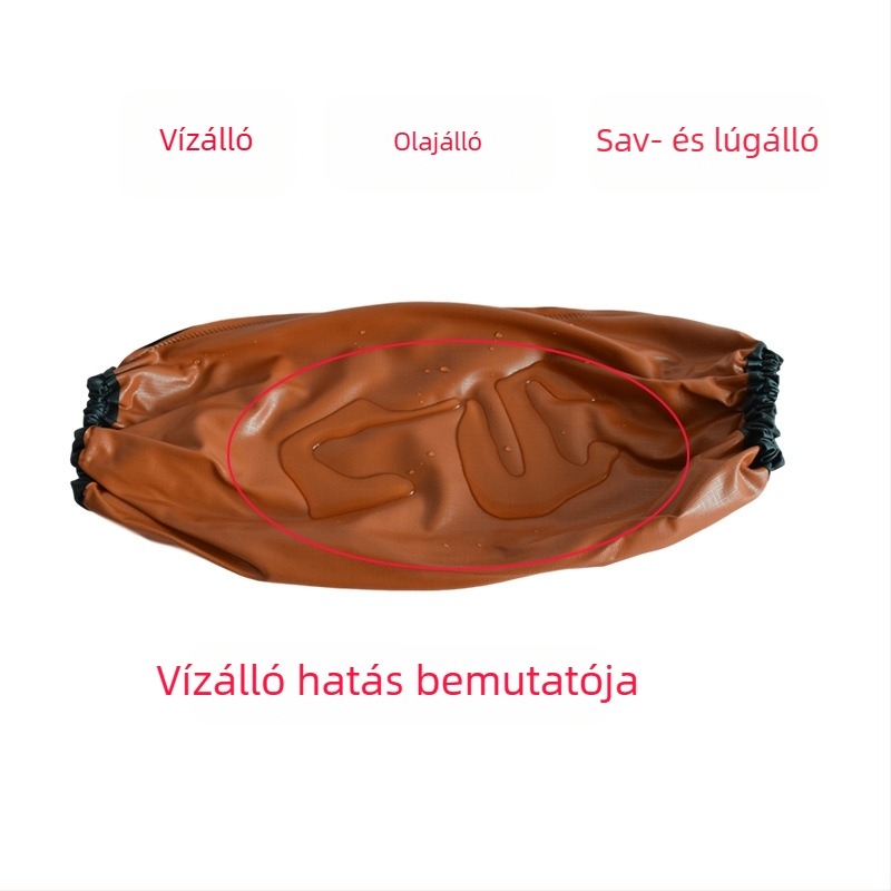 PVC vízálló mandzsetta, fekete-piros kompozit, olaj- és sav- és lúgálló, vastított és meghosszabbított kivitel kőfeldolgozáshoz