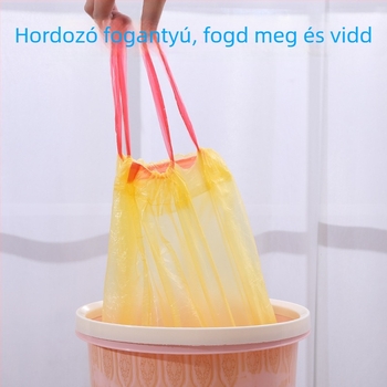 Plastic Meisheng Konyhai fekete zsákok zsinóros zárással, nagy méret, vastag, háztartási használatra, 500 darabos csomag