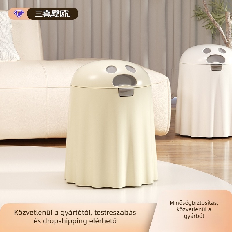 Duplarétegű nyomógombos szemetes, álló kivitel, 9 liter, nappali, hálószoba és fürdőszoba