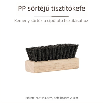Tömörfa cipőtisztító kefe lágy sörtékkel és fa fogantyúval – gyengéd a cipőkhoz, kiváló minőségű multifunkcionális ápoló ecset