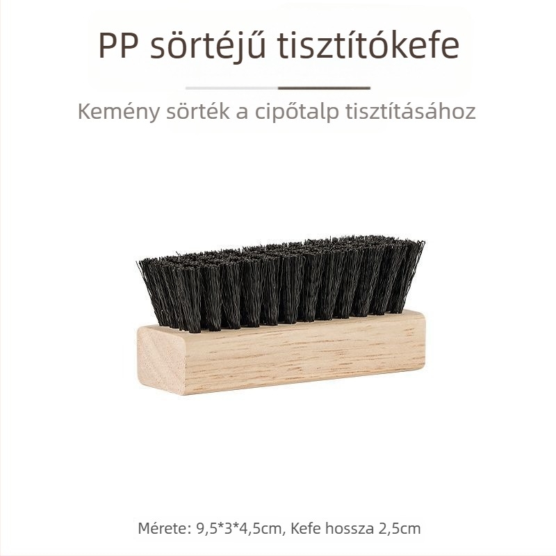 Tömörfa cipőtisztító kefe lágy sörtékkel és fa fogantyúval – gyengéd a cipőkhoz, kiváló minőségű multifunkcionális ápoló ecset