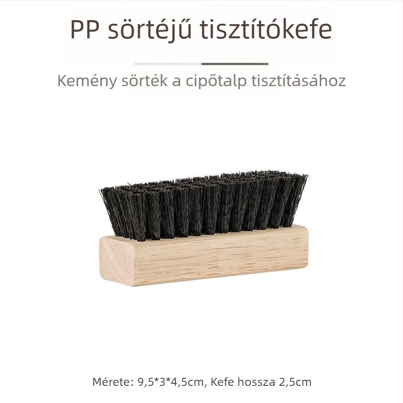 Tömörfa cipőtisztító kefe lágy sörtékkel és fa fogantyúval – gyengéd a cipőkhoz, kiváló minőségű multifunkcionális ápoló ecset