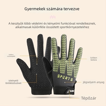Gyermekek nyári vékony kerékpáros kesztyűk kültéri edzéshez, uniszex, csúszásmentes