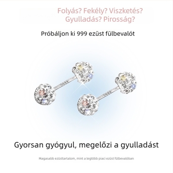 S999 Sterling ezüst női fülbevalók tű formájú, könnyű lux