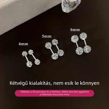 S999 Sterling ezüst női fülbevalók tű formájú, könnyű lux