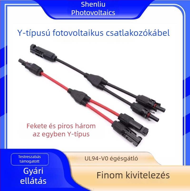 Y-típusú napelem kábel 2-az-1-ben és 3-az-1-ben csatlakozókkal