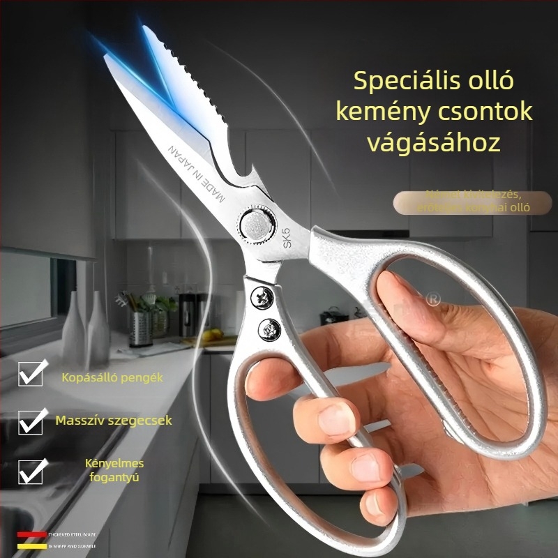 Rozsdamentes acélból készült nagy teherbírású konyhai olló grillhez, halhoz, húsokhoz és csontokhoz