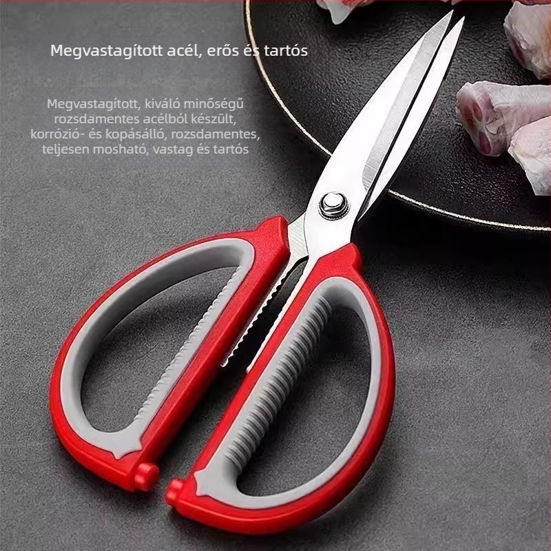 Nemesacél háztartási olló, nagy méretű, többfunkciós olló konyhához, varráshoz, irodába és kézművességhez.