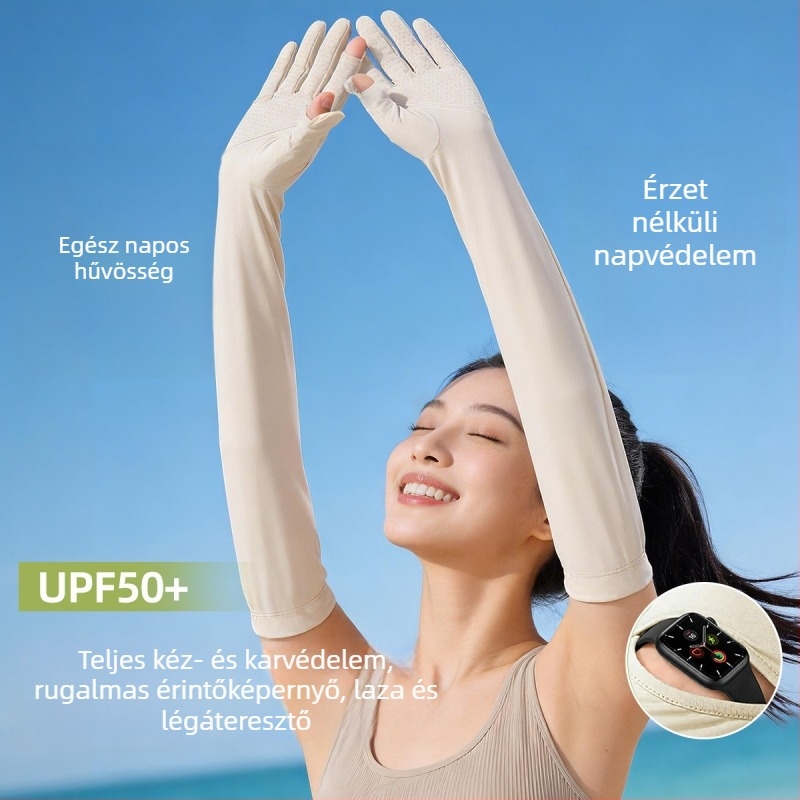Nyáron használható napsugár elleni karvédők ice-silk anyagból, csúszásmentes, állítható fedél, nylon