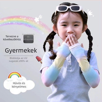 Gyerekek UV-védelmes jég-selyem karvédők, nyár 2025