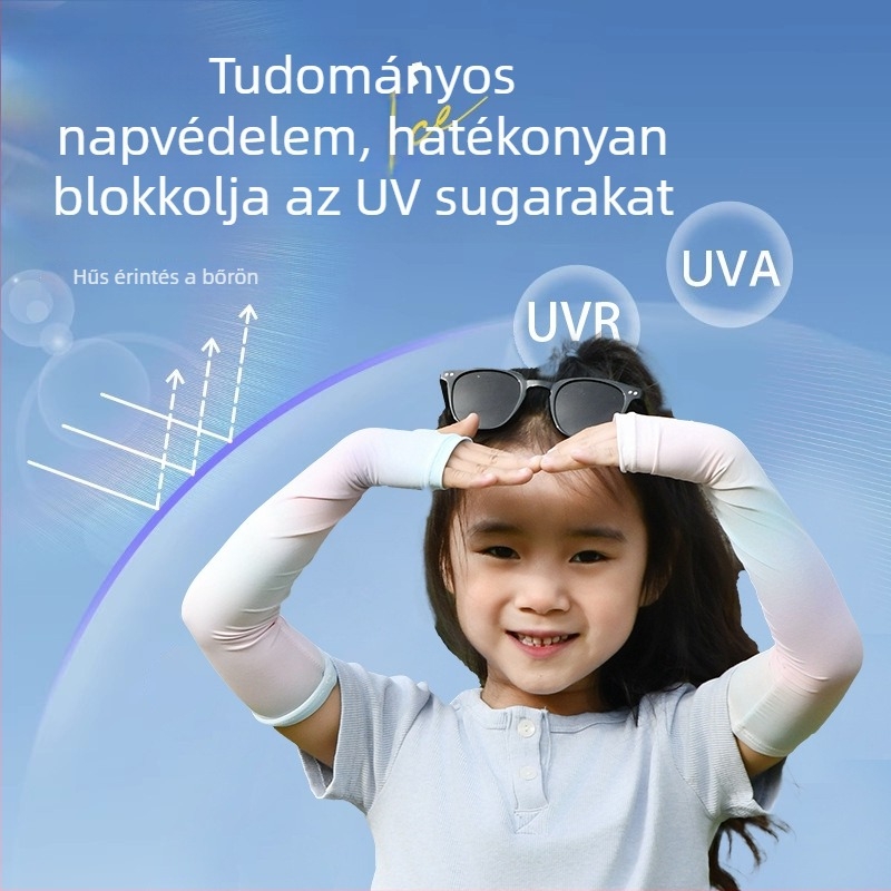 Gyerekek UV-védelmes jég-selyem karvédők, nyár 2025