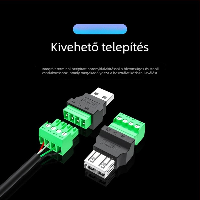 Forrasztásmentes USB dugó, USB férfi és női csatlakozó pár, 16 tűs, telefonhoz, billentyűzethez és egérhez