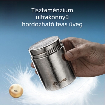 RongshanTang tiszta titán utazó teás doboz, kis méretű hordozható teás doboz, zárható tea tároló