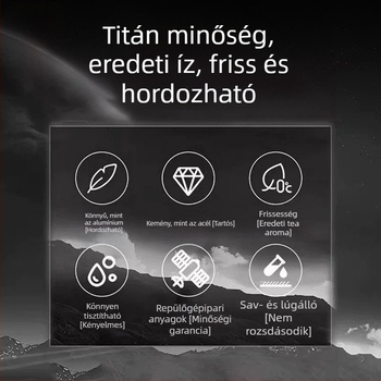 RongshanTang tiszta titán utazó teás doboz, kis méretű hordozható teás doboz, zárható tea tároló