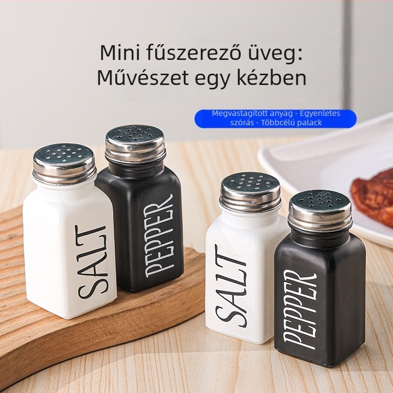 Lyukacsos üveg fűszertartók – 2 darabos készlet, konyhai adagoló üvegek