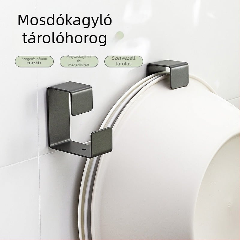 Falra szerelhető mosdó szervező fúrás nélkül – fürdőszoba és konyha, szénacélból