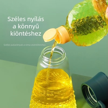 Üveg olajtartó palack fordított dizájnnal, szivárgásmentes, nagy kapacitású, automatikus nyitás-zárású kifolyó szójaszósz és ecet számára
