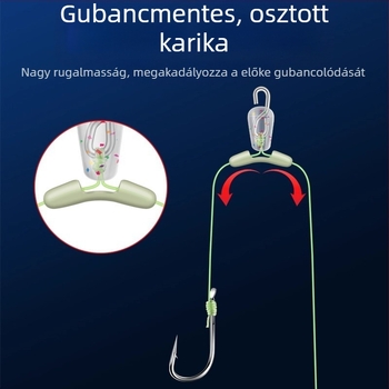 Dupla horog, 8 cm, anti-tekeredés, tövises horog
