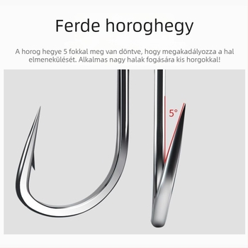 Zeyou horgászhorog, éles fogú, No. 1, 100 darabos csomag