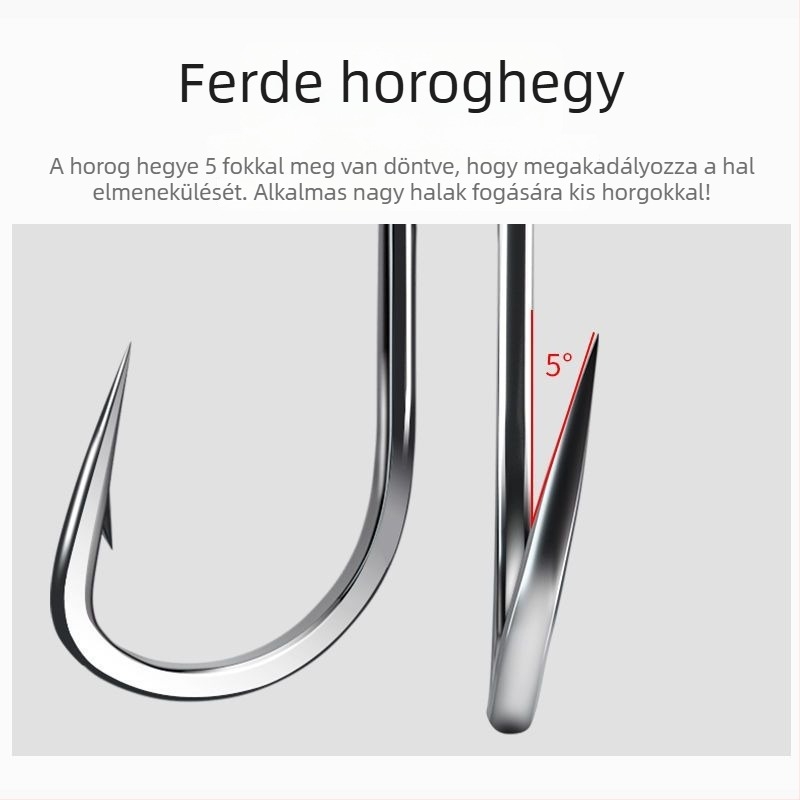 Zeyou horgászhorog, éles fogú, No. 1, 100 darabos csomag