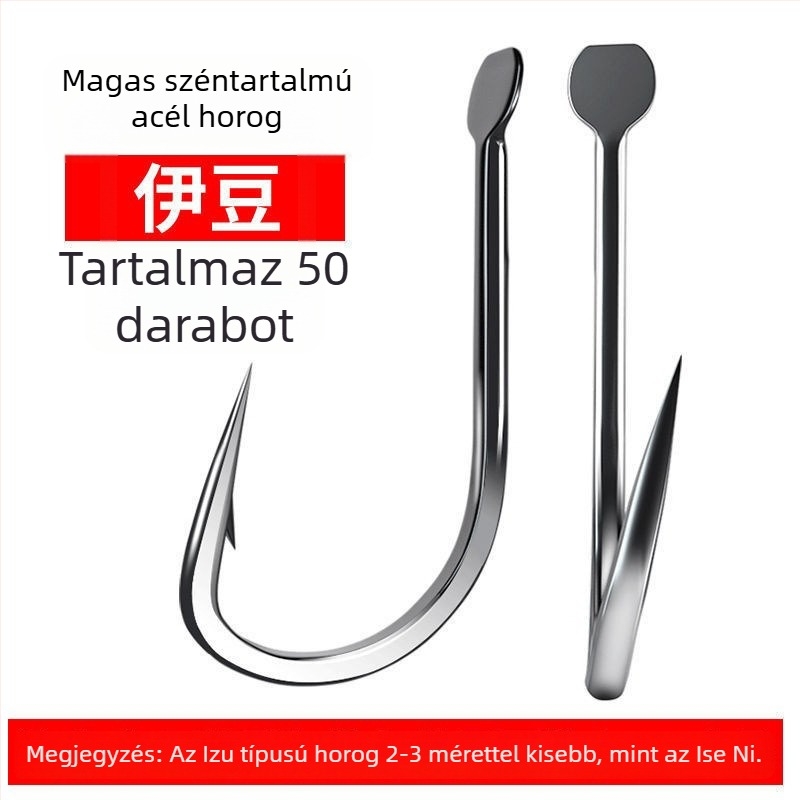 Zeyou horgászhorog, éles fogú, No. 1, 100 darabos csomag