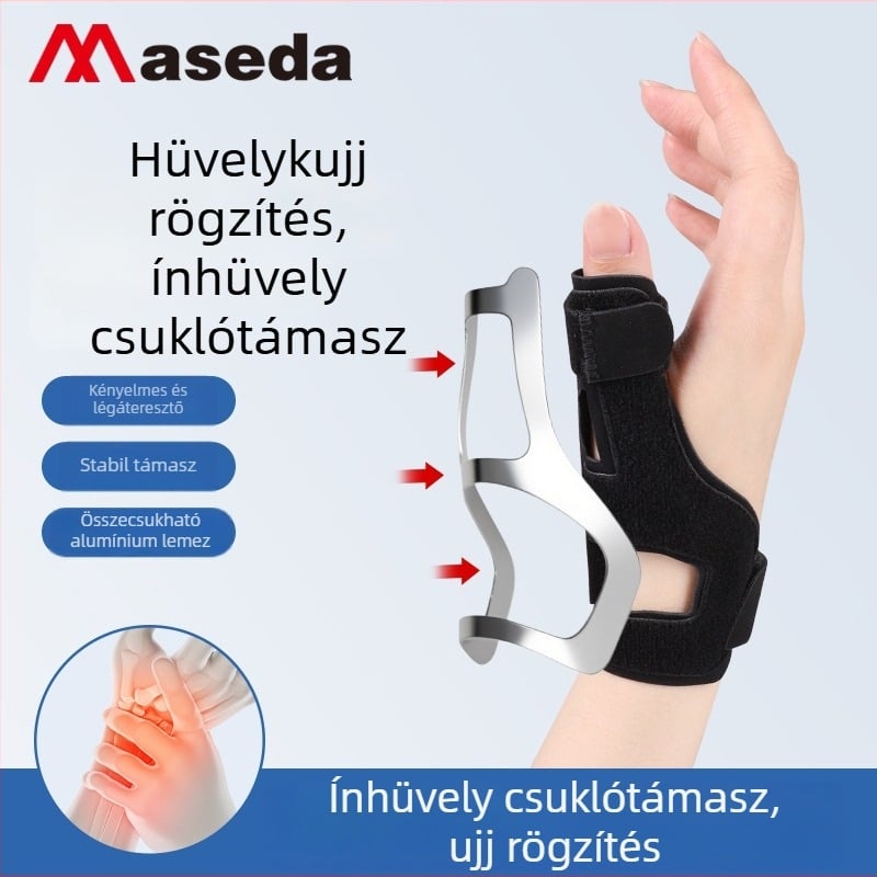 Légáteresztő csuklópánt hüvelykujj- és ujjak immobilizálóval