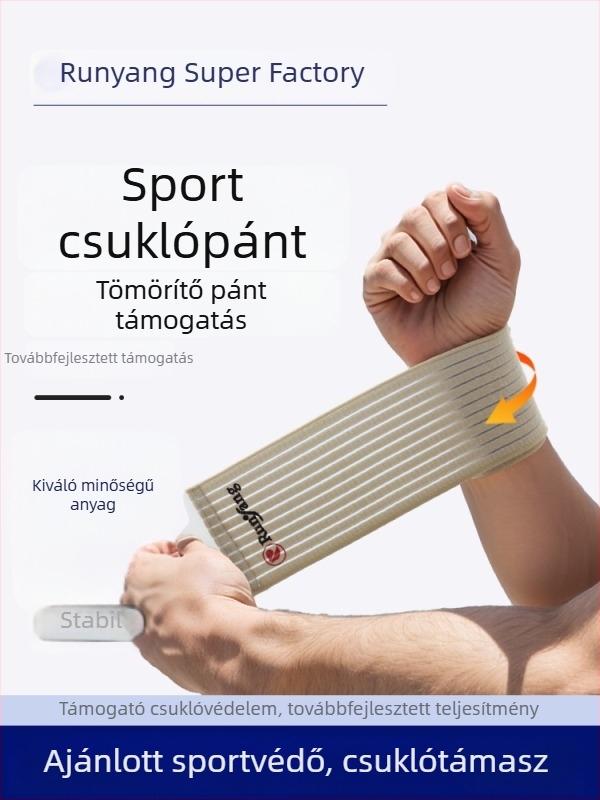 Sportcsukló tartópánt kompressziós elasztikus szalaggal, lélegző védő eszköz sporthoz