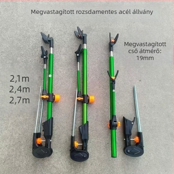 Rozsdamentes acél horgászbot-állvány, hordozható összecsukható tartó
