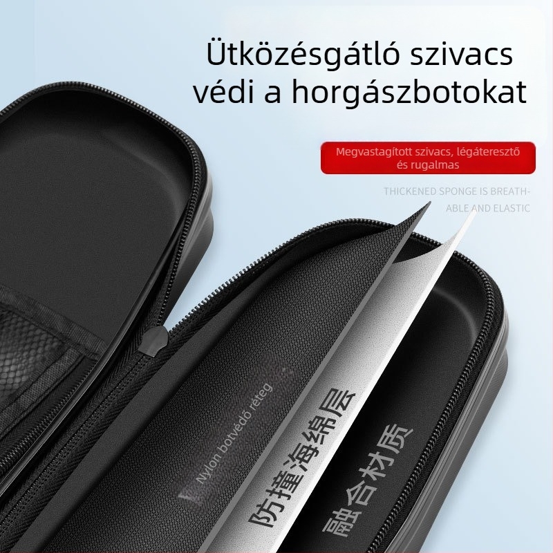 Tab merev burkolatú horgászbot táska, könnyű ABS, kompakt, hordozható