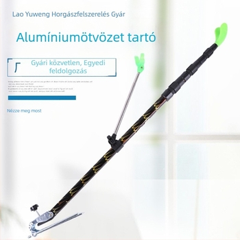 Alumínium‑ötvözetű horgászbot‑tartó, többszörös forgatással és összecsukható kivitel