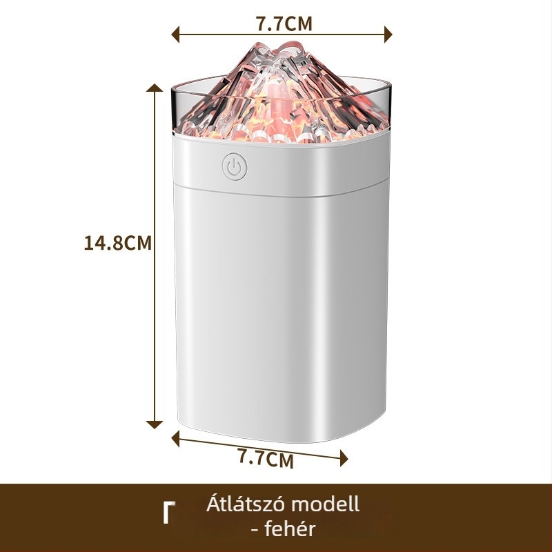 USB mini párásító színes ambient fénnyel, vulkán alakú dizájnnal – otthoni használatra, hálószoba és íróasztal