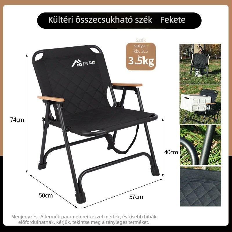 Maszhe kültéri összecsukható szék kempinghez és horgászathoz, megerősített, hordozható piknikhez, könnyű a strandnál, asztallal és székkel