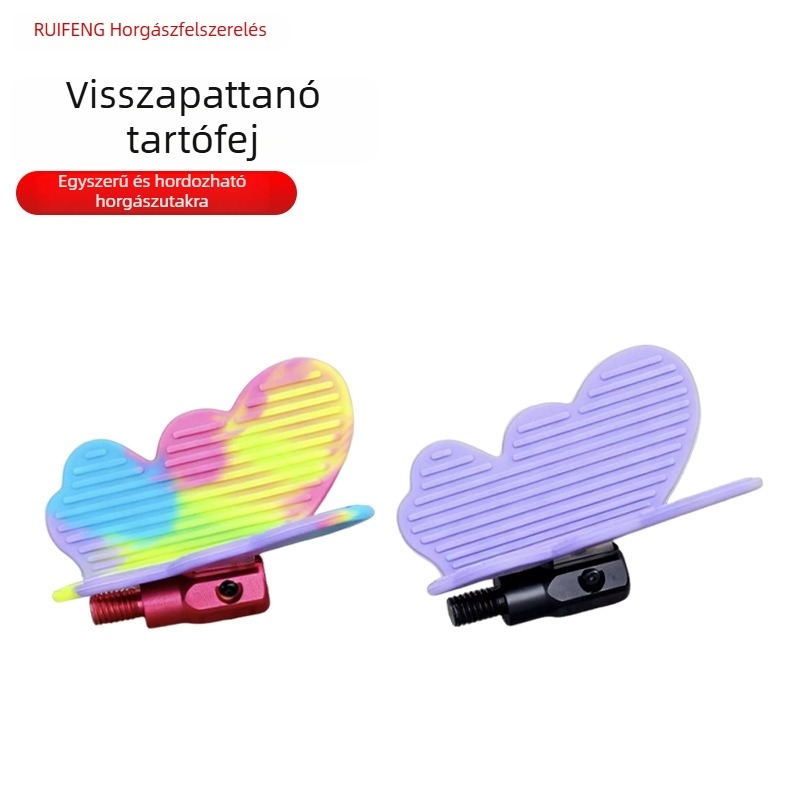 Pillangó alakú rozsdamentes acél orsótartó, univerzális, előre villás kialakítás