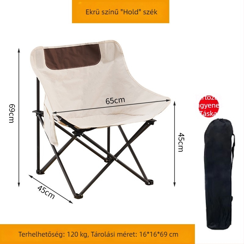 Összecsukható kültéri Moon Chair kempingezéshez, piknikezéshez, horgászathoz és strandoláshoz