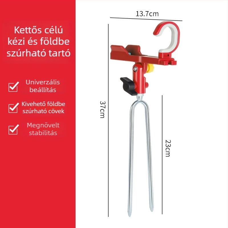 Horgászbot tartó és állvány, földbe szúrható, kettős használatú, tenger- és kézi botokhoz, hosszú univerzális botállvány