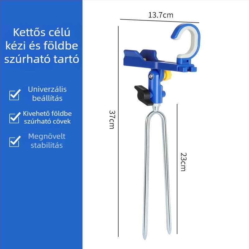 Horgászbot tartó és állvány, földbe szúrható, kettős használatú, tenger- és kézi botokhoz, hosszú univerzális botállvány