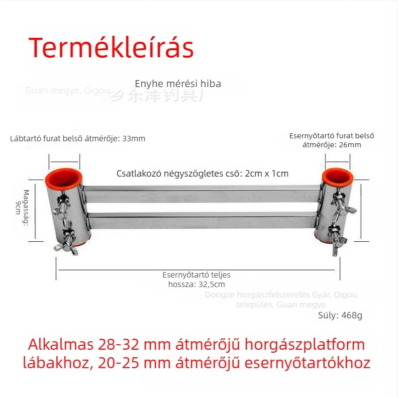 Rozsdamentes acélból készült esernyőállvány horgászathoz, szélálló, megerősített lábakkal, nagy univerzális tartó