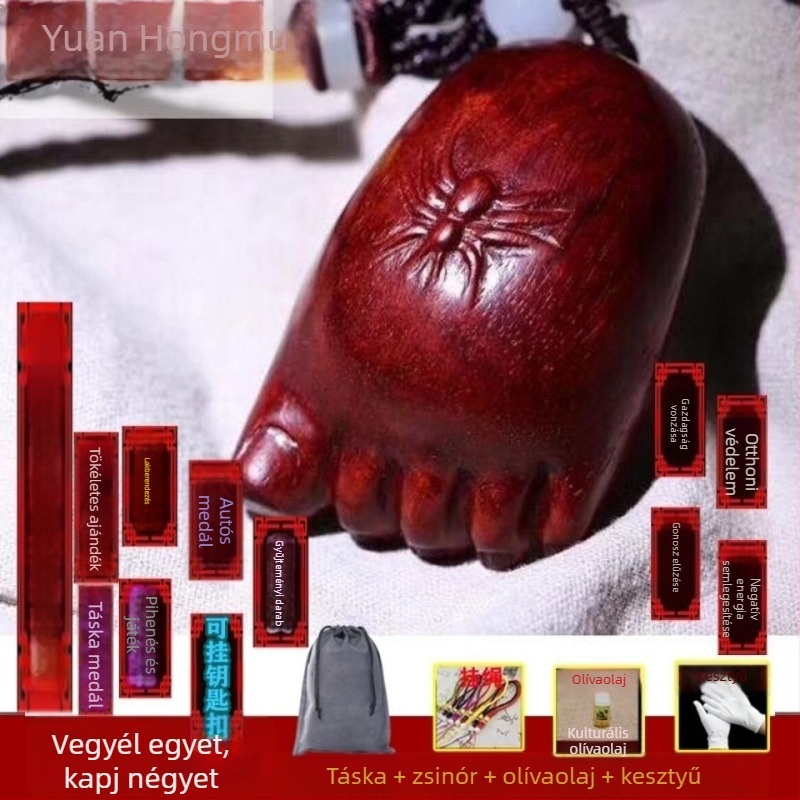 Blood Sandalwood autó díszfigura, kis asztali függő figurka, fafaragás / gyökérfaragás